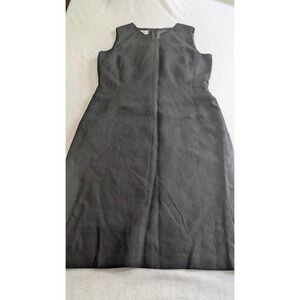 Talbots Womens Sheath Dress 10 Black Irish Linen Quiet Luxury Old Money Classic‎